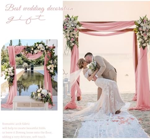 Wedding Arch Draping Fabric Dusty Rose Chiffon Fabric Drapes in Dusty Rose, alternate view 6