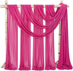 Wedding Arch Draping Fabric Fuchsia Chiffon Fabric Drapes in Fuchsia, alternate view 2