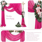 Wedding Arch Draping Fabric Fuchsia Chiffon Fabric Drapes in Fuchsia, alternate view 3