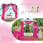 Wedding Arch Draping Fabric Fuchsia Chiffon Fabric Drapes in Fuchsia, alternate view 6