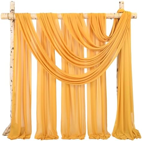 Wedding Arch Draping Fabric Gold Chiffon Fabric Drapes in Gold, alternate view 2