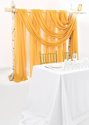 Wedding Arch Draping Fabric Gold Chiffon Fabric Drapes in Gold, alternate view 5