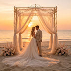 Wedding Arch Draping Fabric, Ivory, 1 Panel, 28.7" x 20ft in 28.7"W x 240"L (Pack of 1) in Ivory, alternate view 3