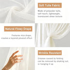 Wedding Arch Draping Fabric, Ivory, 1 Panel, 28.7" x 20ft in 28.7"W x 240"L (Pack of 1) in Ivory, alternate view 4