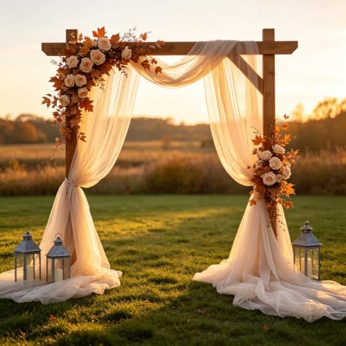Wedding Arch Draping Fabric, Ivory, 1 Panel, 28.7" x 20ft in 28.7"W x 240"L (Pack of 1) in Ivory, alternate view 6