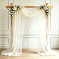 Wedding Arch Draping Fabric, Ivory, 2 Panels, 28.7in x 20ft in 28.7"W x 240"L (Pack of 2) in Ivory