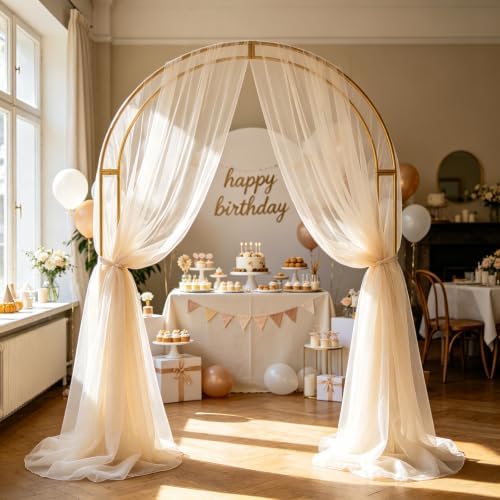 Wedding Arch Draping Fabric, Ivory, 2 Panels, 28.7in x 20ft in 28.7"W x 240"L (Pack of 2) in Ivory, alternate view 6