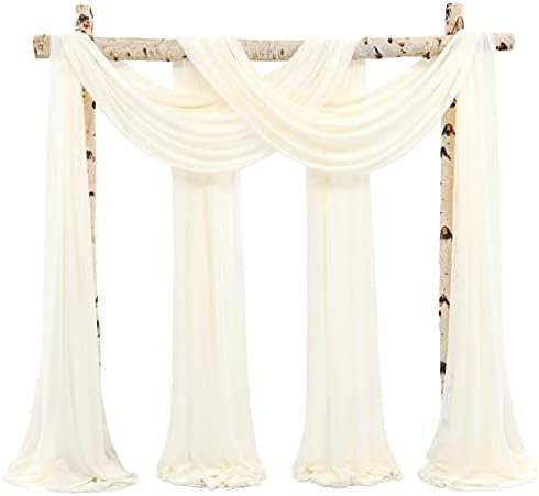 Wedding Arch Draping Fabric Ivory Chiffon Fabric Drapes in Ivory