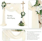 Wedding Arch Draping Fabric Ivory Chiffon Fabric Drapes in Ivory, alternate view 3