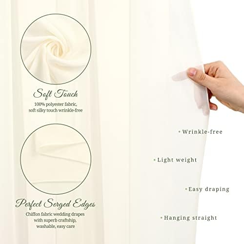 Wedding Arch Draping Fabric Ivory Chiffon Fabric Drapes in Ivory, alternate view 4