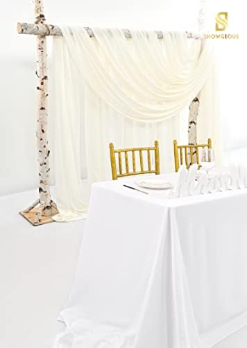 Wedding Arch Draping Fabric Ivory Chiffon Fabric Drapes in Ivory, alternate view 5