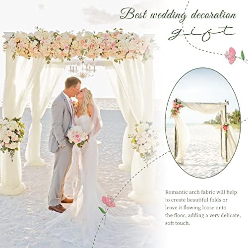 Wedding Arch Draping Fabric Ivory Chiffon Fabric Drapes in Ivory, alternate view 6