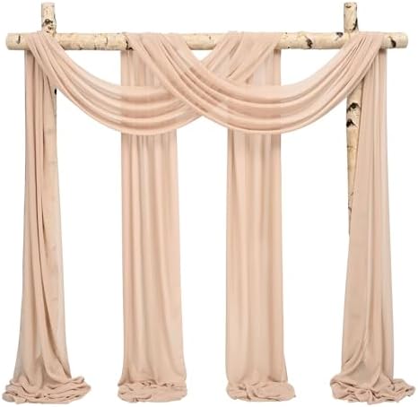 Wedding Arch Draping Fabric Nude Chiffon Fabric Drapes in Nude