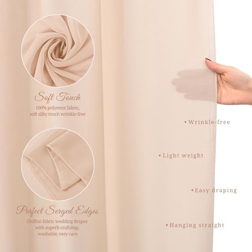 Wedding Arch Draping Fabric Nude Chiffon Fabric Drapes in Nude, alternate view 4