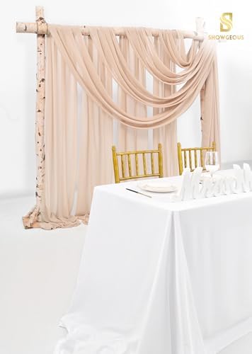 Wedding Arch Draping Fabric Nude Chiffon Fabric Drapes in Nude, alternate view 5