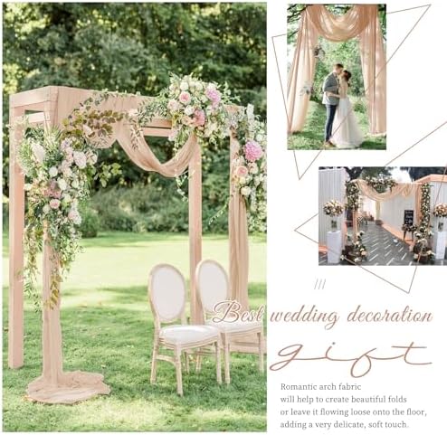 Wedding Arch Draping Fabric Nude Chiffon Fabric Drapes in Nude, alternate view 6