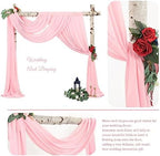 Wedding Arch Draping Fabric Pink Chiffon Fabric Drapes in Pink, alternate view 3