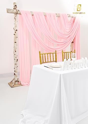 Wedding Arch Draping Fabric Pink Chiffon Fabric Drapes in Pink, alternate view 5