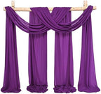 Wedding Arch Draping Fabric Purple Chiffon Fabric Drapes in Purple