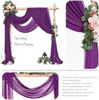 Wedding Arch Draping Fabric Purple Chiffon Fabric Drapes in Purple, alternate view 3