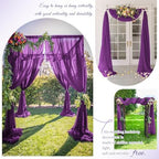 Wedding Arch Draping Fabric Purple Chiffon Fabric Drapes in Purple, alternate view 6