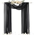 Wedding Arch Draping Fabric Sheer Curtain Drapes Birthday Party Home Decor in Black
