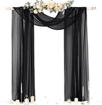 Wedding Arch Draping Fabric Sheer Curtain Drapes Birthday Party Home Decor in Black