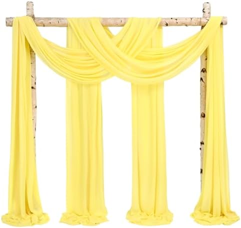 Wedding Arch Draping Fabric Yellow Chiffon Fabric Drapes in Yellow