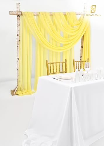 Wedding Arch Draping Fabric Yellow Chiffon Fabric Drapes in Yellow, alternate view 5