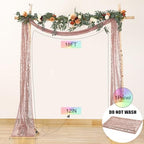 Wedding Arch Draping Rose Gold Wedding Arch Drapes Party in 1Panel/12''x18FT in Rose Gold, alternate view 2