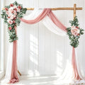 Wedding Arch Flower Kit of 4 Large:43in Small:33in Artificial Floral Arrangements Sheer Drapes for Ceremony
