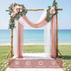 Wedding Arch Flower Kit of 4 Large:43in Small:33in Artificial Floral Arrangements Sheer Drapes for Ceremony, alternate view 4