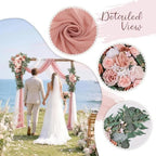 Wedding Arch Flower Kit of 4 Large:43in Small:33in Artificial Floral Arrangements Sheer Drapes for Ceremony, alternate view 5