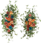 Wedding Arch Flower Pack of 2 Artificial Silk Large Flower Swag Wedding Arches for Ceremony Reception Backdrop