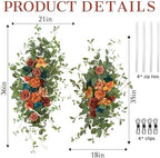 Wedding Arch Flower Pack of 2 Artificial Silk Large Flower Swag Wedding Arches for Ceremony Reception Backdrop, alternate
