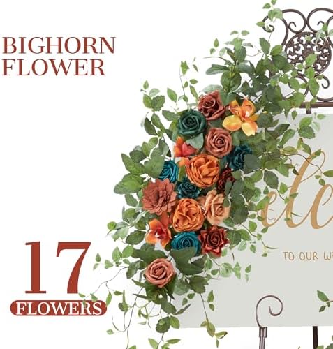 Wedding Arch Flower Pack of 2 Artificial Silk Large Flower Swag Wedding Arches for Ceremony Reception Backdrop, alternate