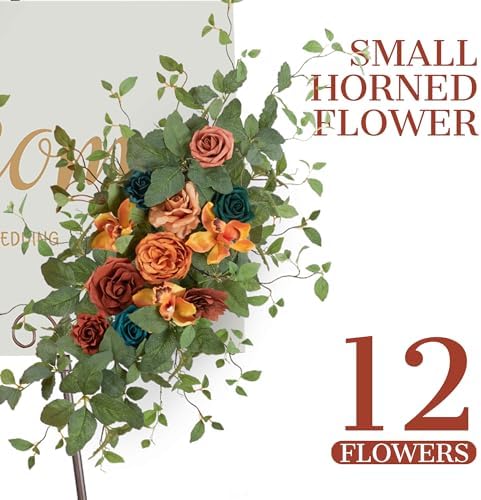 Wedding Arch Flower Pack of 2 Artificial Silk Large Flower Swag Wedding Arches for Ceremony Reception Backdrop, alternate