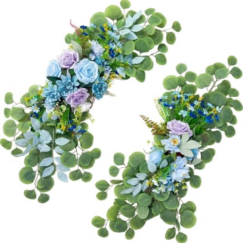 Wedding Arch Flowers 2PCS Artificial Flower Arrangements Blue
