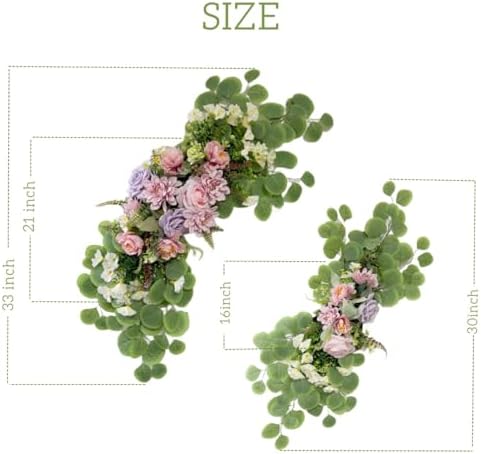 Wedding Arch Flowers 2PCS Artificial Flower Arrangements Blue, alternate view 3