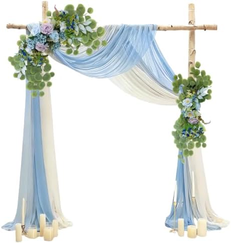 Wedding Arch Flowers 2PCS Artificial Flower Arrangements Blue, alternate view 4