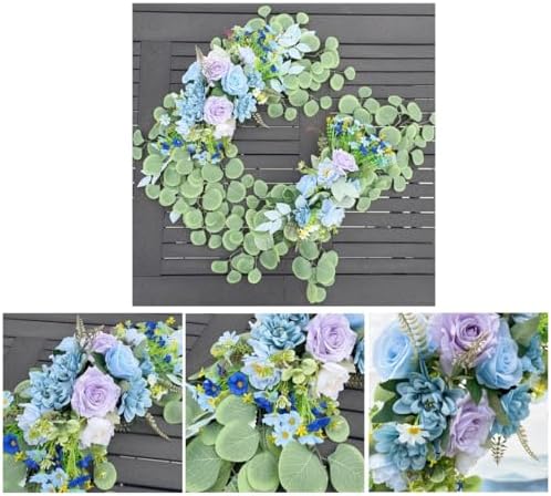 Wedding Arch Flowers 2PCS Artificial Flower Arrangements Blue, alternate view 5
