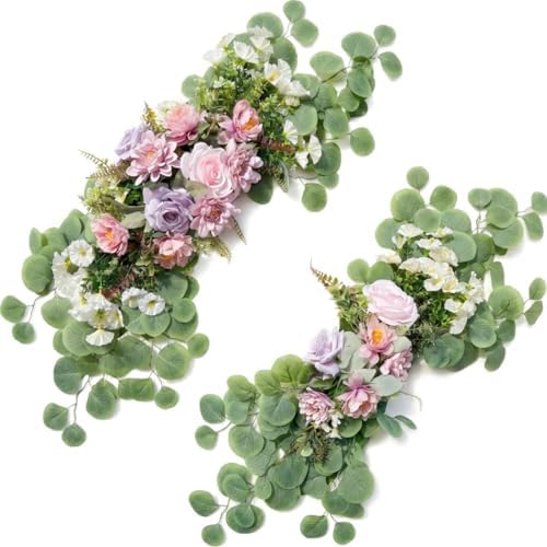 Wedding Arch Flowers 2PCS Artificial Flower Arrangements Purple