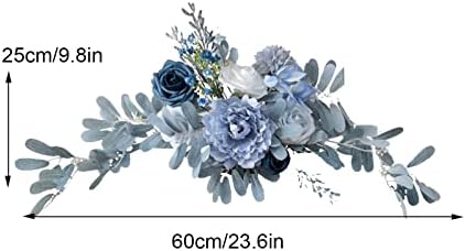Wedding Arch Flowers 60cm Artificial Flower Swag for Wedding Welcome Sign Orange Wedding Rose Floral Wreath, alternate view 3