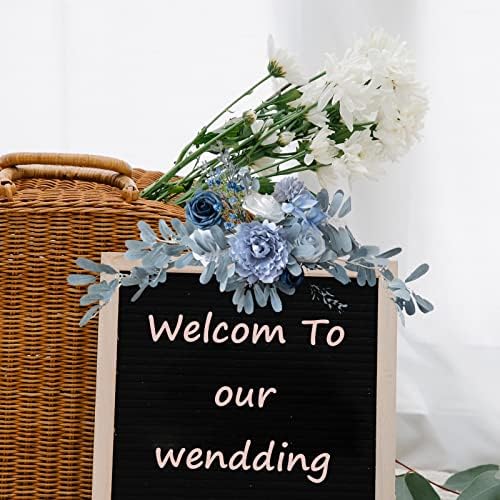 Wedding Arch Flowers 60cm Artificial Flower Swag for Wedding Welcome Sign Orange Wedding Rose Floral Wreath, alternate view 4