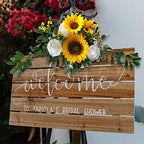 Wedding Arch Flowers 60cm Artificial Flower Swag for Wedding Welcome Sign Orange Wedding Rose Floral Wreath, alternate view 6