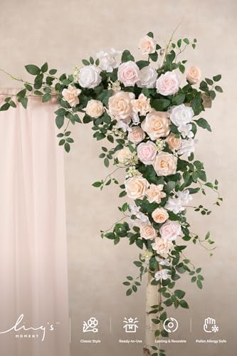 Wedding Arch Flowers, Arbor Decor, Blush Pink, 6.5FT, alternate view 3