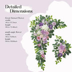 Wedding Arch Flowers, Artificial Flower Arch Decor,2pcs Artificial Flower Arrangement for Wedding Decor, alternate view 2