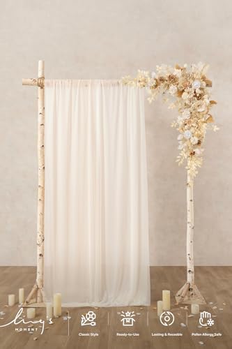 Wedding Arch Flowers, Beige Brown, 6.5FT, alternate view 2