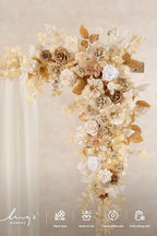 Wedding Arch Flowers, Beige Brown, 6.5FT, alternate view 3