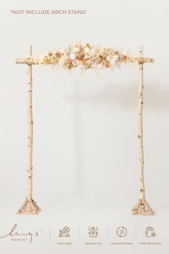 Wedding Arch Flowers, Beige Brown, 6.5FT, alternate view 4